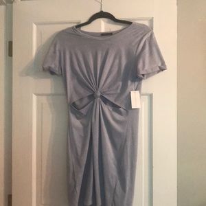NWT suede dress with cut out middle tie